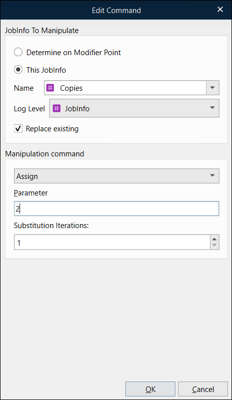 The Edit Command window.